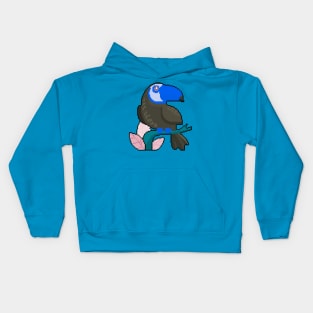 Plumage: Pixel Art Exquisite Bird Design for Fashionable Attire Kids Hoodie